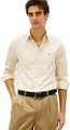 Tommy Hilfiger Herren Hemd Flex Poplin Solid Regular Fit, Elfenbein (Muslin), XL