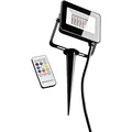 Heitronic 500645 Flutlichtstrahler Kingston, 15 W, 2700 - 6500 K einstellbar,  IP44, RGB + CCT, inklusive Fernbedienung und Erdspieß