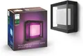 Philips Hue White & Color Ambiance Econic Outdoor Wandleuchte (1.140 lm), dimmbare Wandlampe für das Hue Lichtsystem mit 16 Mio. Farben, smarte Lichtsteuerung über Sprache oder App, schwarz