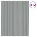 vidaXL Dachpaneel 12 pcs Grau 60 x 45 cm Verzinkter Stahl - Grau