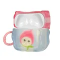 kwmobile In-Ear Kopfhörer Case für Apple Airpods 4 Hülle mit Karabiner - Headphones Case - Earphones Cover Etui - Katze mit Pfirsichhut