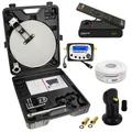 Mobile SAT Koffer Anlage Set Antenne Satelliten Finder LNB Kabel HD TV Receiver