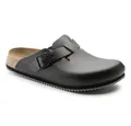 Birkenstock Clog Boston Super Grip, Naturleder, schwarz Pantolette