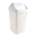 Teko-Plastic Kunstoffwerke E. Schröck GmbH Bekaform Schwingdeckeleimer, 9 Liter, Quadratischer Mülleimer aus Kunststoff, Farbe: weiß 10137402