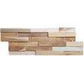 Holzpaneele 3D Wandverkleidung Wandpaneele Holz - 1 m² Echtes Teakholz Smooth W