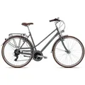 Bergrausch Trekkingrad Marlies 21, 21 Gang Shimano Tourney 21 Schaltwerk, Kettenschaltung, Cityrad Damenrad 28 Zoll tiefer Einstieg schwarz/grau schwarz 50 cm