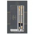 Parker IM Duo-Geschenkset mit Kugelschreiber & Tintenroller | Brushed Metal mit Goldzierteilen | Nachfüllen schwarz | Geschenkbox