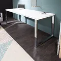 riess-ambiente Moderner Schreibtisch WHITE DESK 160cm weiß Hochglanz Bürotisch Arbeitstisch Computertisch Laptoptisch