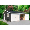 LASITA MAJA Blockgarage "Falkland", BxT: 628,6 x 635 cm (Außenmaß), Holz - grau