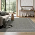 the carpet Mistra – Outdoor Teppich, Wetterfest, UV-beständig & pflegeleicht, für Balkon, Terrasse & Garten, auch für Wohnzimmer & Schlafzimmer geeignet, Anthrazit Bordüre, 160 x 220 cm