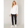 Base Level Langarmbluse Tamara mit Stretch und Knopfleiste weiß 4XL (48)