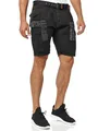 Indicode Herren Jaramillo Cargo Shorts mit 6 Taschen aus 100% Baumwolle | Kurze Hose Black, XXL