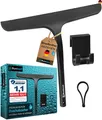 BLUMBACH® Duschabzieher schwarz, Abzieher Dusche mit Halterung 28 cm breit,