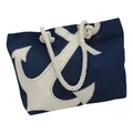 Strandtasche / Handtasche mit Anker-Motiv Tragetasche aus Baumwolle 50 x 12 cm