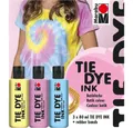 Marabu Gummibänder Marabu Batik Set TIE DYE Ink Pastel gelb/rosa/hellblau 3x80ml inklusiv
