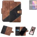 Handy Hülle für TCL 501 Wallet Case Cover Smartphone Braun