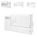 Lorelli Babybett Trend Plus 70x160cm Schreibtisch Kinderbett Schubladen Kommode weiß