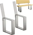 DanDiBo 2x Bankgestell mit Lehne Edelstahl Metall Set DIY Bank Füße Bankkufen Bankbeine 96632 Sitzgestell für Gartenbank Robust Stabil