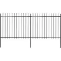 vidaXL Gartenzaun mit Speerspitze Stahl 359 x 150 cm Schwarz 277630