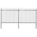 Gartenzaun mit Spears Top 3,4x1,5 m Stahlschwarz