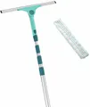Leifheit Wasserabzieher Set Window Slider XL micro duo Telescope 4 m, mit Wischbezug