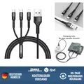USB Kabel 3 in 1 Multi Ladekabel Nylon Schnellladekabel für iPhone, Android, ...