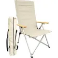 osoltus Faltsessel Campingstuhl Faltbar Verstellbar Aluminium Holzlehne Beige