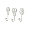 3tlg. Haken Set Wandhaken Wandgarderobe Garderobe Eisen  Shabby Chic