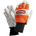 OREGON Schnittschutzhandschuhe, weiß/orange, Leder
