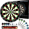 Dartboard Dartscheibe 45 cm mit 6 Dartpfeilen 12 Flights Steeldarts Set Spiel