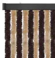 Arsvita Insektenschutzvorhang 100x200 cm (Breite x Länge) Flauschvorhang in Beige & Braun für Camping, Terrasse, Pavillon oder Balkontür, Fadengardine Ø4cm