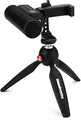 Sennheiser MKE 400 + Mobilgeräte-Set | Direktionales Kamera-Direktmikrofon mit Smartphone-Klemme und Manfrotto PIXI Mini-Stativ (509257)