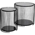 KARE DESIGN Beistelltisch Wire Double 87441 2er Set Glas Schwarz