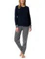 Schiesser Schlafanzug lang Set mit Bündchen weiche Baumwolle - Nightwear
