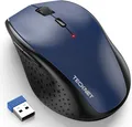 TECKNET Funkmaus 4800 DPI kabellos USB Maus leise 6 Tasten Blau