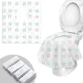 WUFANC 20 Stück Toilettenauflage Einweg, Universal Rutschfester Wasserdichter Und Antibakterieller Einweg-Toilettensitz, Toiletten Sitzbezug Kinder Und Erwachsene (Weiß-Pentagramm)