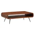 Wohnling Couchtisch 90x55x30 cm Sheesham Massivholz/Metall Sofatisch Eckig, Wohnzimmertisch mit Stauraum, Kaffeetisch Massiv, Kleiner Tisch Beistelltisch Wohnzimmer Modern Rechteckig