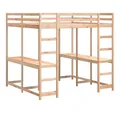 vidaXL Bett Hochbett mit Schreibtisch & Leiter 160x200 cm Massivholz Kiefer