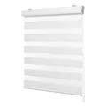 Ventanara® Doppelrollo Weiss mit Kassette Weiss Matt Duorollo Rollo Rolljalousie viele Größen (180 x 160 cm, Weiss/Kassette Weiss Matt)