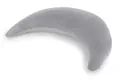 Theraline Plüschmond Stillkissen, Kopfkissen und Nackenkissen mit Perlen, ergonomisches Kissen zum Stillen, Schlafen und Lesen, Stillmond mit Plüsch, Mondkissen waschbar bis 40°C (Silbergrau)