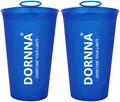 DORNNA Soft Cup - Faltbarer Becher BPA-Free, 2x200ml Becher Faltbar Trailrunning, Sports Bottle for Hydration Backpack, Bicycle, Hiking, Jogging, Camping and Climbing. (Blau Soft Cup)