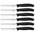 VICTORINOX Frühstücksmesser silber, schwarz glänzend, poliert, Klinge: 11,0 cm, 6 St.