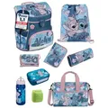 Scooli Ranzen-Set 9-teilig DISNEY STITCH Schulranzen-Set mit Sporttasche, Brotdose und Trinkflasche - Blau/Rosa/Lila