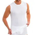 HERMKO 3040 3er Pack Herren Tank Top Unterhemd mit Rundhals-Ausschnitt aus 100% Bio-Baumwolle, Größe:D 8 = EU XXL, Farbe:weiß