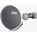 Fuba Sat Anlage 2 Teilnehmer | Satellitenschüssel Komplettset - DAA 850 A Sat-Schüssel 85cm Alu anthrazit + Fuba DEK 217 Twin LNB 2 Teilnehmer (DVB-