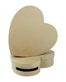 Décopatch EV003O Set mit 2 Briefkästchen in Herzform (aus Pappmaché zum Verzieren und Personalisieren, 9 x 36 x 36 cm und 10 x 36 x 36 cm) 1 Set kartonbraun