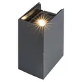 LED Außenwandleuchte TILO, IP54 / IP65, Up / Down, 6W 3000K 2x167lm, verstellbar