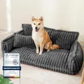 noviclass® Hundesofa Chaffar Hundebett | Orthopädische Matratze | Moderner Stil | Cord-Design Größen (Kohle, XL (120cm))