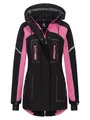 Rock Creek Damen Softshell Jacke Mantel Regenjacke Übergangsjacke Softshelljacke Damenjacke Regenmantel Outdoorjacke Kapuze D-497 Schwarz S