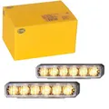 Hella 2XD 012 160-861 LED-Blitz-Kennleuchte - BST - 12/24V - gelb - Anbau/geschraubt - glasklar - gelb - Kabel: 860mm - Stecker: offene Kabelenden - Set